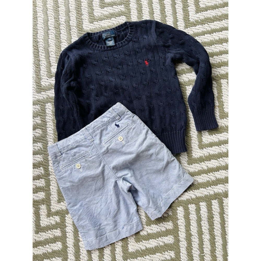 Boys Polo Ralph Lauren Shorts Sweater Set Lot Size 5-6